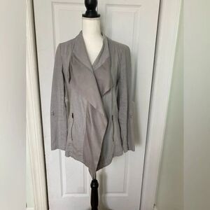 Y2k Pure DKNY Grey Asymmetrical Linen Jacket